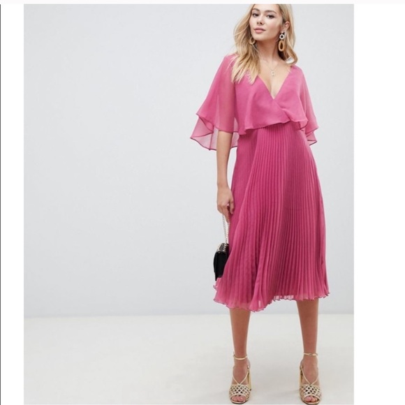 asos pink midi dress